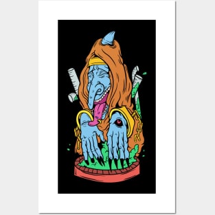 Dope witch cartoon illustration Posters and Art